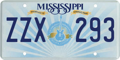 MS license plate ZZX293