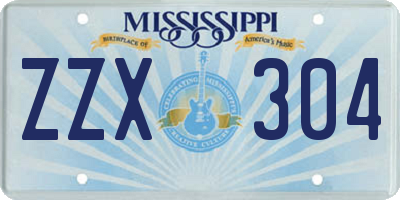 MS license plate ZZX304