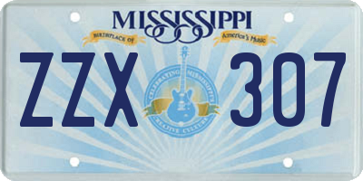 MS license plate ZZX307