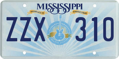MS license plate ZZX310