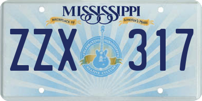 MS license plate ZZX317