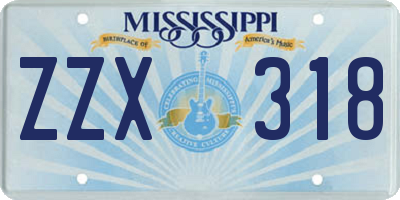 MS license plate ZZX318