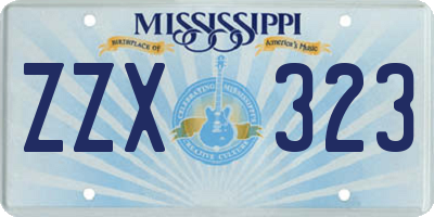 MS license plate ZZX323