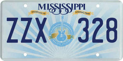 MS license plate ZZX328