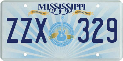 MS license plate ZZX329