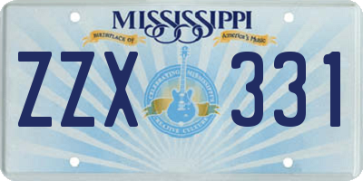 MS license plate ZZX331