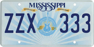 MS license plate ZZX333