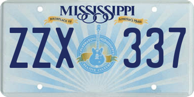 MS license plate ZZX337