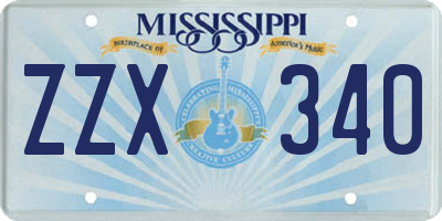 MS license plate ZZX340