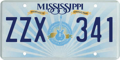 MS license plate ZZX341