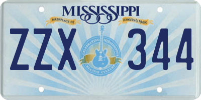 MS license plate ZZX344