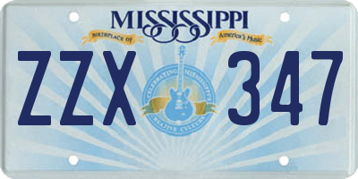 MS license plate ZZX347