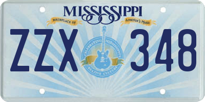 MS license plate ZZX348