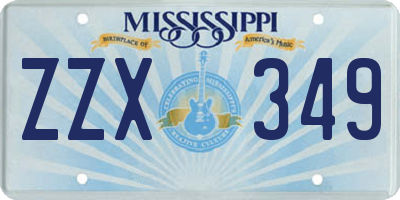 MS license plate ZZX349