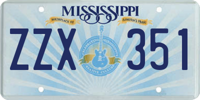 MS license plate ZZX351
