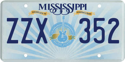 MS license plate ZZX352