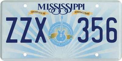 MS license plate ZZX356