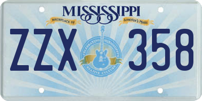 MS license plate ZZX358