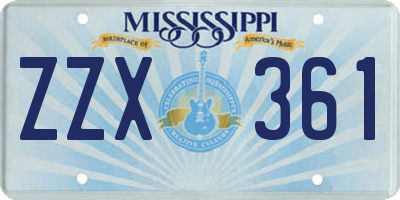 MS license plate ZZX361