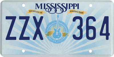 MS license plate ZZX364