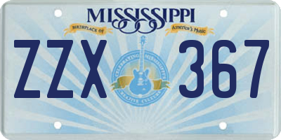 MS license plate ZZX367