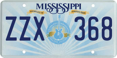 MS license plate ZZX368