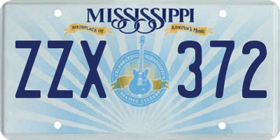 MS license plate ZZX372