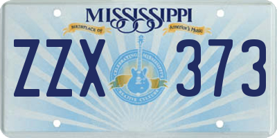 MS license plate ZZX373