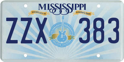 MS license plate ZZX383
