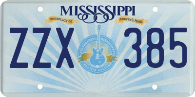 MS license plate ZZX385