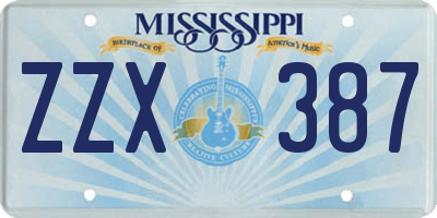 MS license plate ZZX387