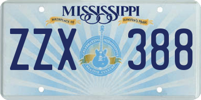 MS license plate ZZX388