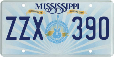 MS license plate ZZX390