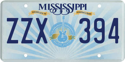 MS license plate ZZX394