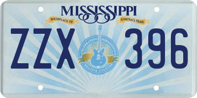MS license plate ZZX396