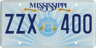 MS license plate ZZX400