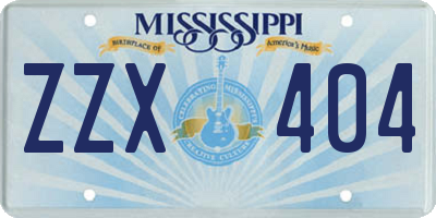 MS license plate ZZX404