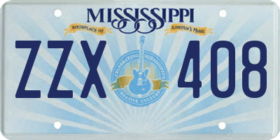 MS license plate ZZX408