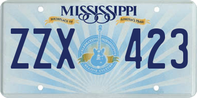 MS license plate ZZX423