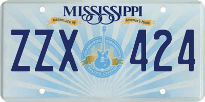 MS license plate ZZX424