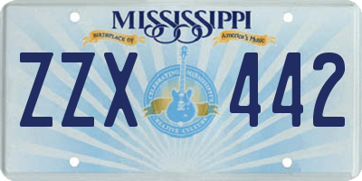 MS license plate ZZX442
