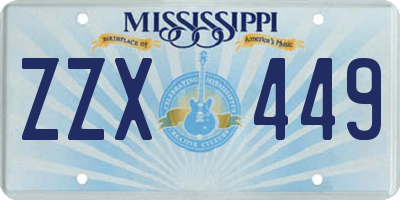 MS license plate ZZX449