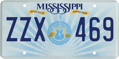 MS license plate ZZX469