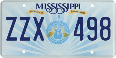 MS license plate ZZX498