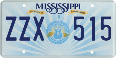 MS license plate ZZX515