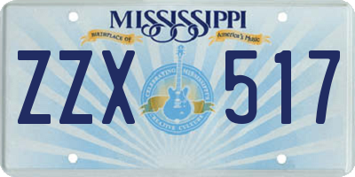 MS license plate ZZX517