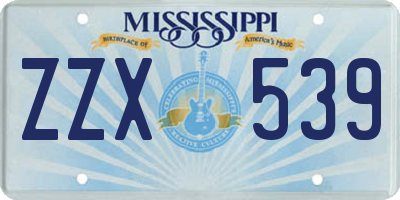 MS license plate ZZX539