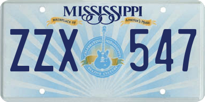 MS license plate ZZX547