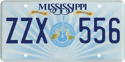 MS license plate ZZX556