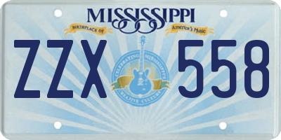 MS license plate ZZX558